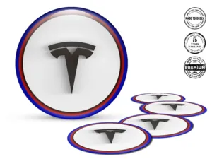 Tesla Design Emblème Bombé Logos Roue Résine